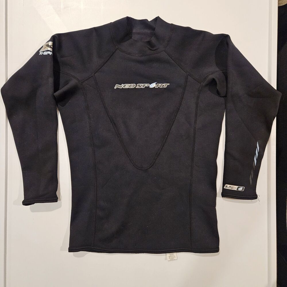 Neosport Neoprene Wetsuit Black Longsleeve Scuba Lightweight 1.5mm Top, Size 10